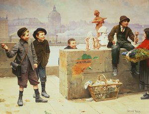 Fiatal Pedlars a Pont des Arts-on, Párizs